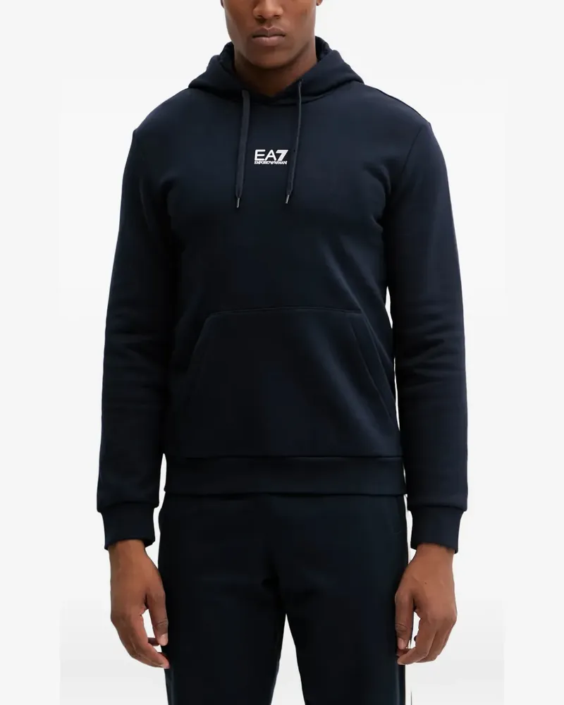 EA7 logo-detail hoodie - Blau Blau