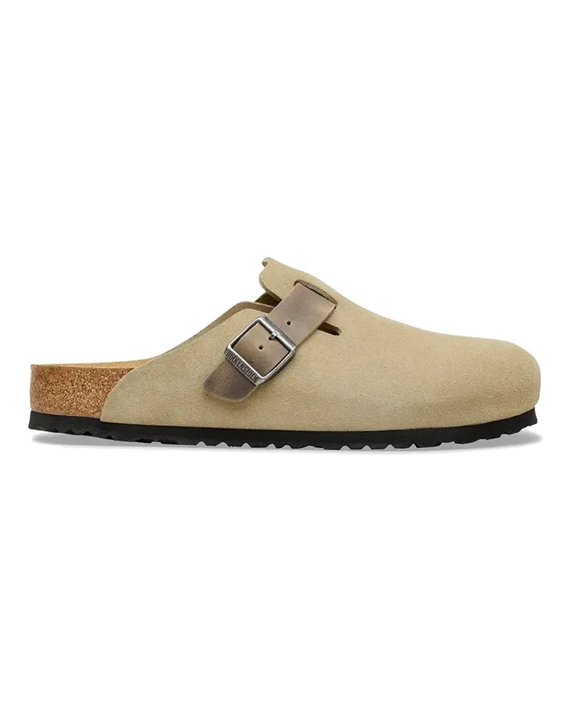 Birkenstock Boston Mules aus Wildleder mit Schnallenverschluss - Nude Nude