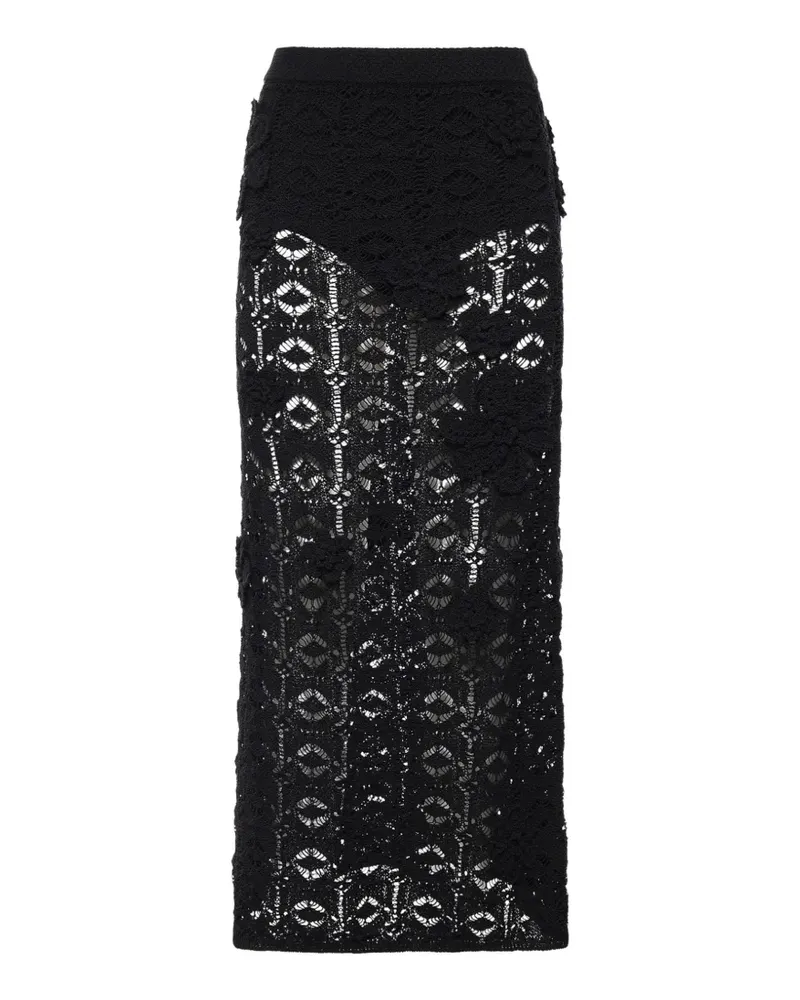 Pinko crochet-effect maxi skirt - Schwarz Schwarz