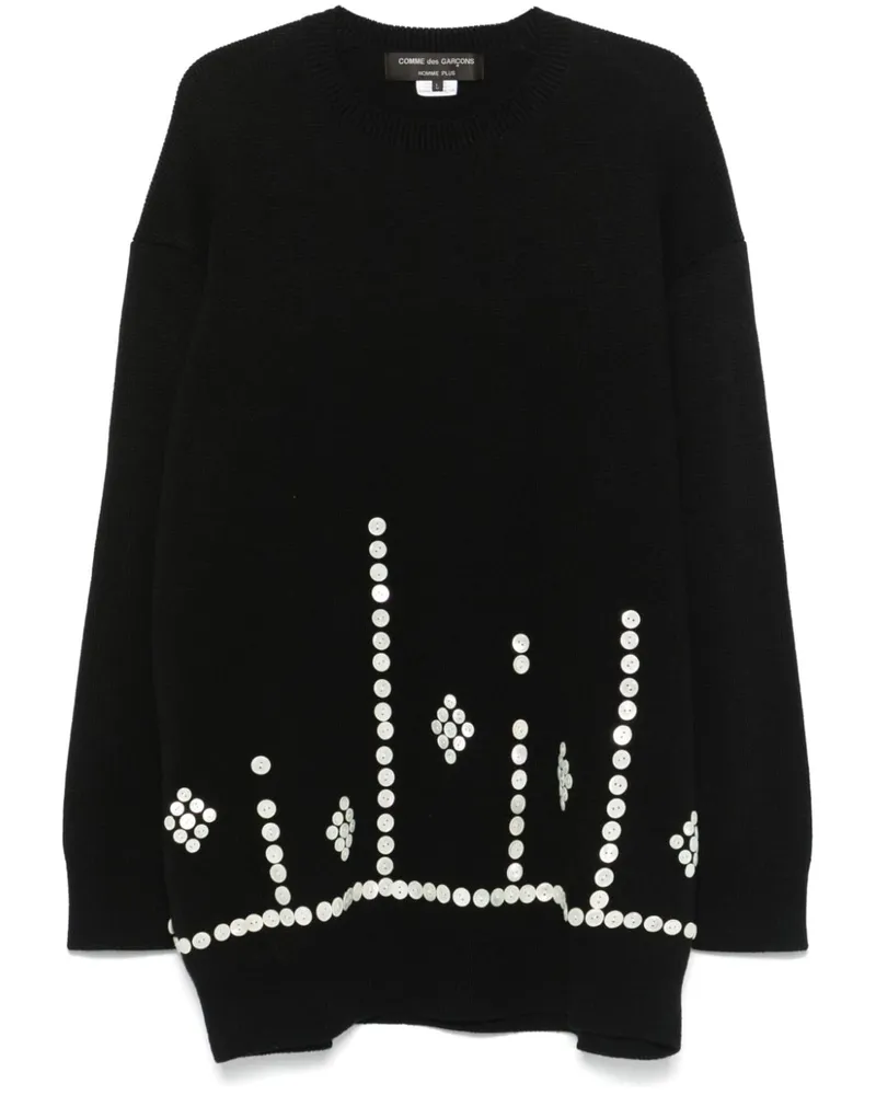 Comme des Garçons Pullover mit Knopfdetail - Schwarz Schwarz