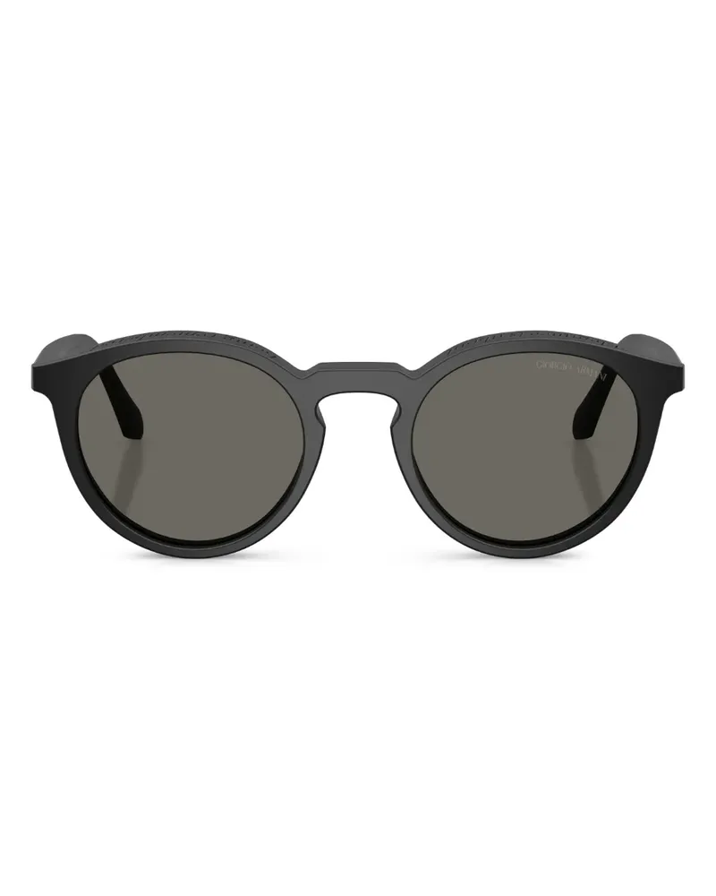 Giorgio Armani Sonnenbrille mit rundem Gestell - Schwarz Schwarz