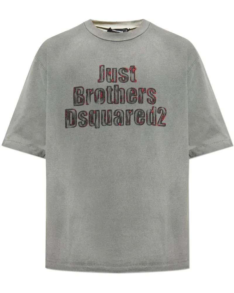 Dsquared2 T-Shirt mit Logo-Print - Grau Grau
