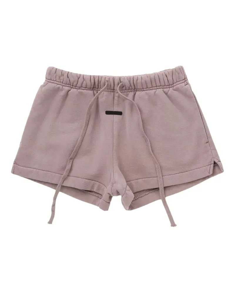 Fear of God Essentials drawstring-waist logo-patch cotton mini shorts - Violett Violett