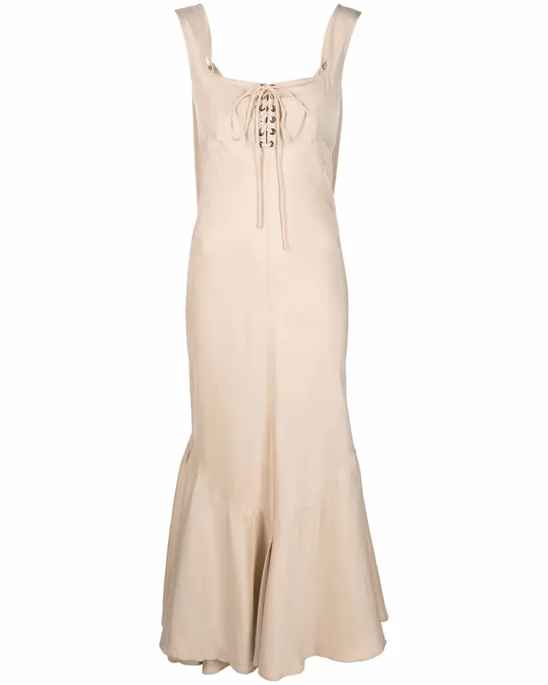 SPORTMAX Seidenkleid mit Schnürung - Nude Nude