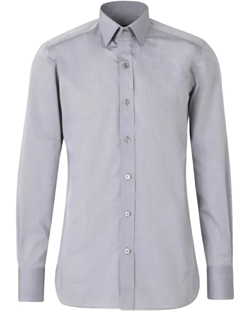 Tom Ford Hemd aus Popeline - Grau Grau