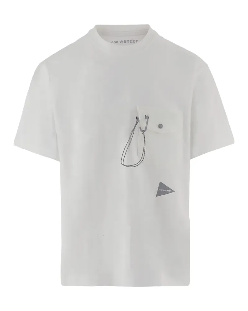 and wander T-Shirt mit Karabiner-Detail - Weiß Weiß