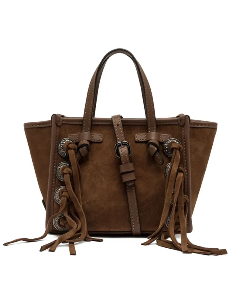 Gianni Chiarini Miss Marcella Wildleder-Tote Bag mit Fransen - Braun Braun