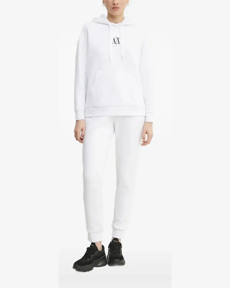 Armani Exchange Hoodie mit Logo-Stickerei - Weiß Weiß
