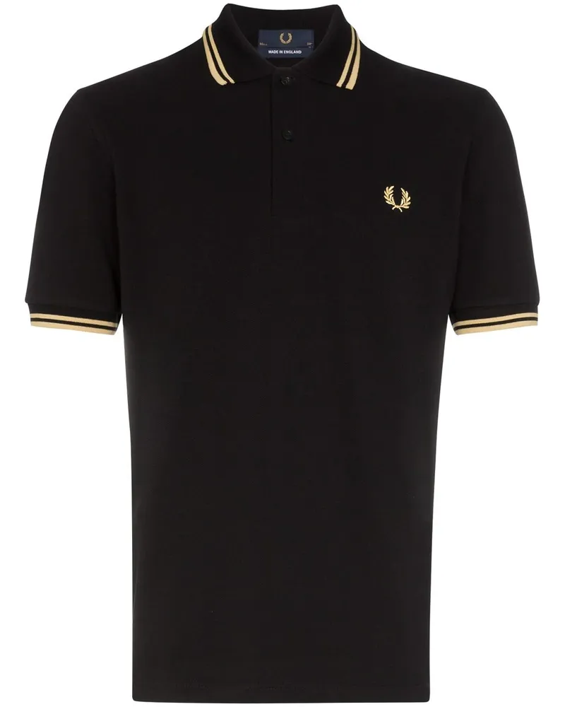 Fred Perry Poloshirt mit gestreiften Kanten - Schwarz Schwarz