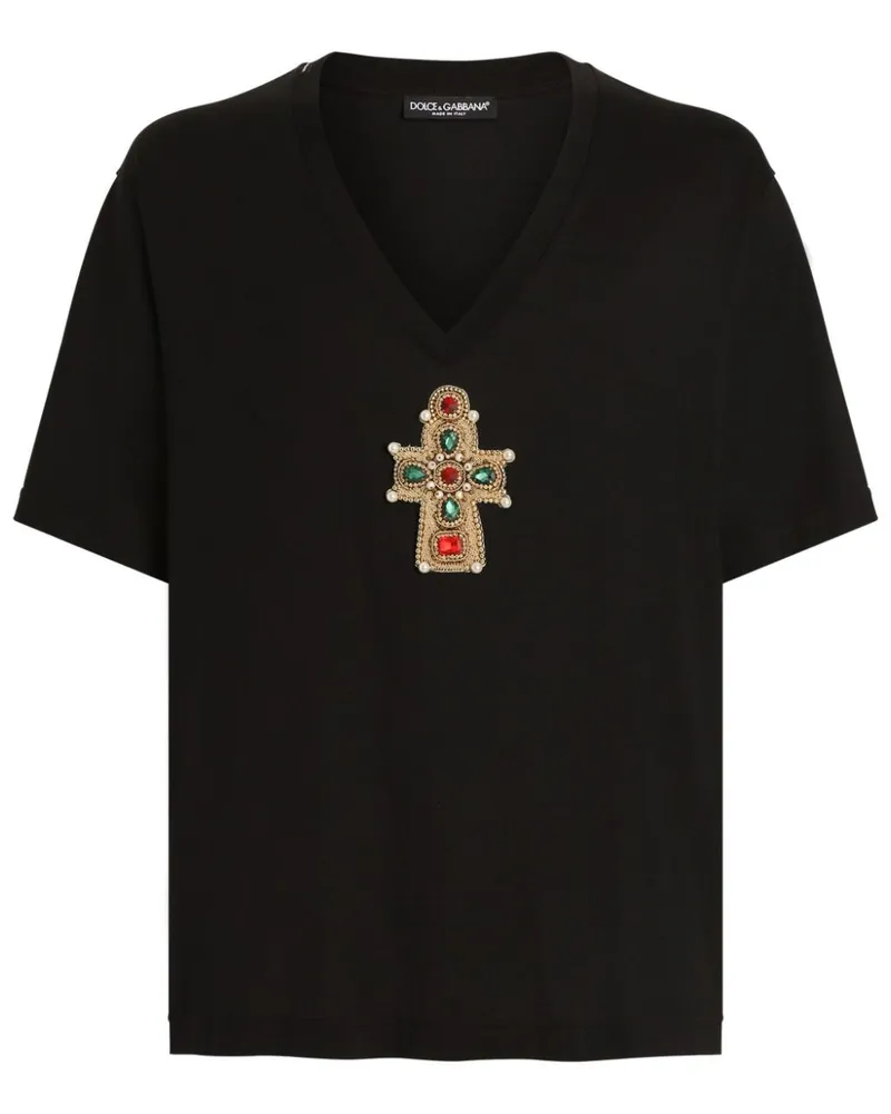 Dolce & Gabbana T-Shirt mit Patch-Detail - Schwarz Schwarz