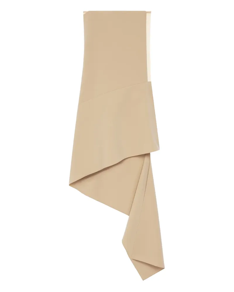 Courrèges Asymmetrisches Kreppkleid - Nude Nude