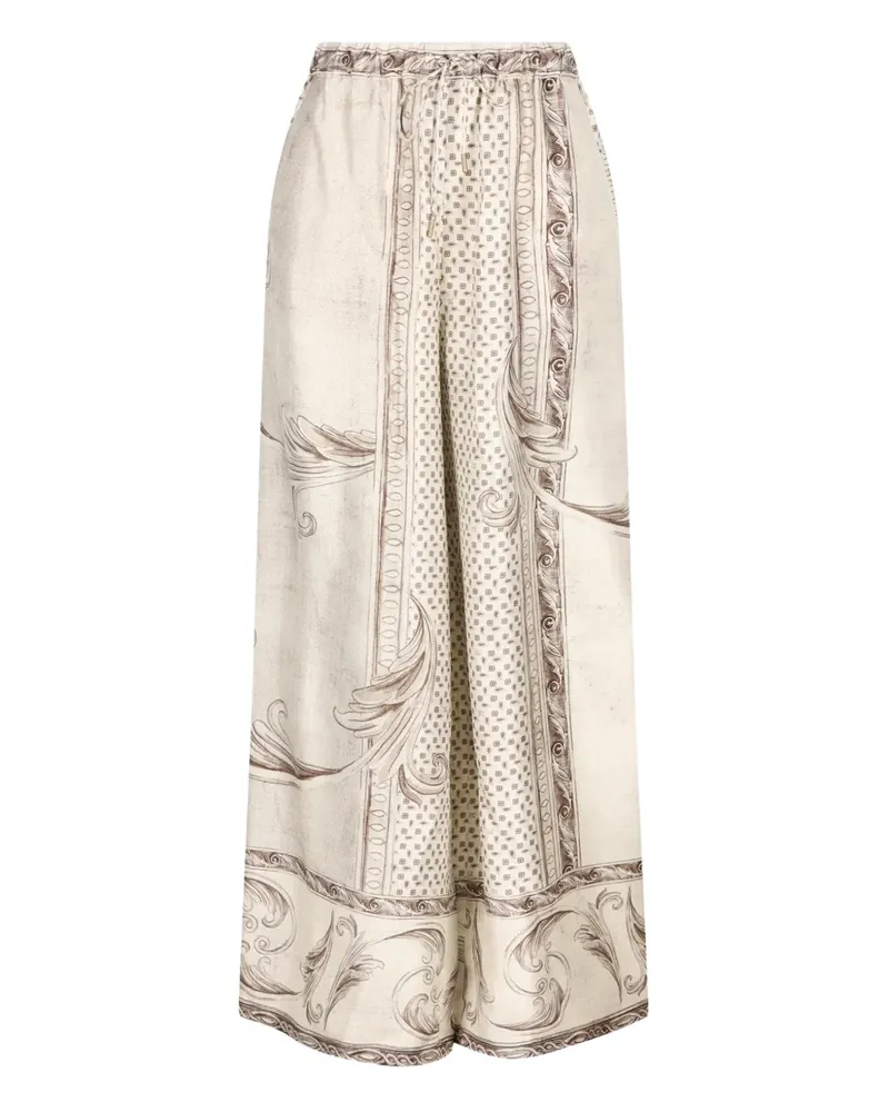 Max Mara Hose mit Print - Nude Nude