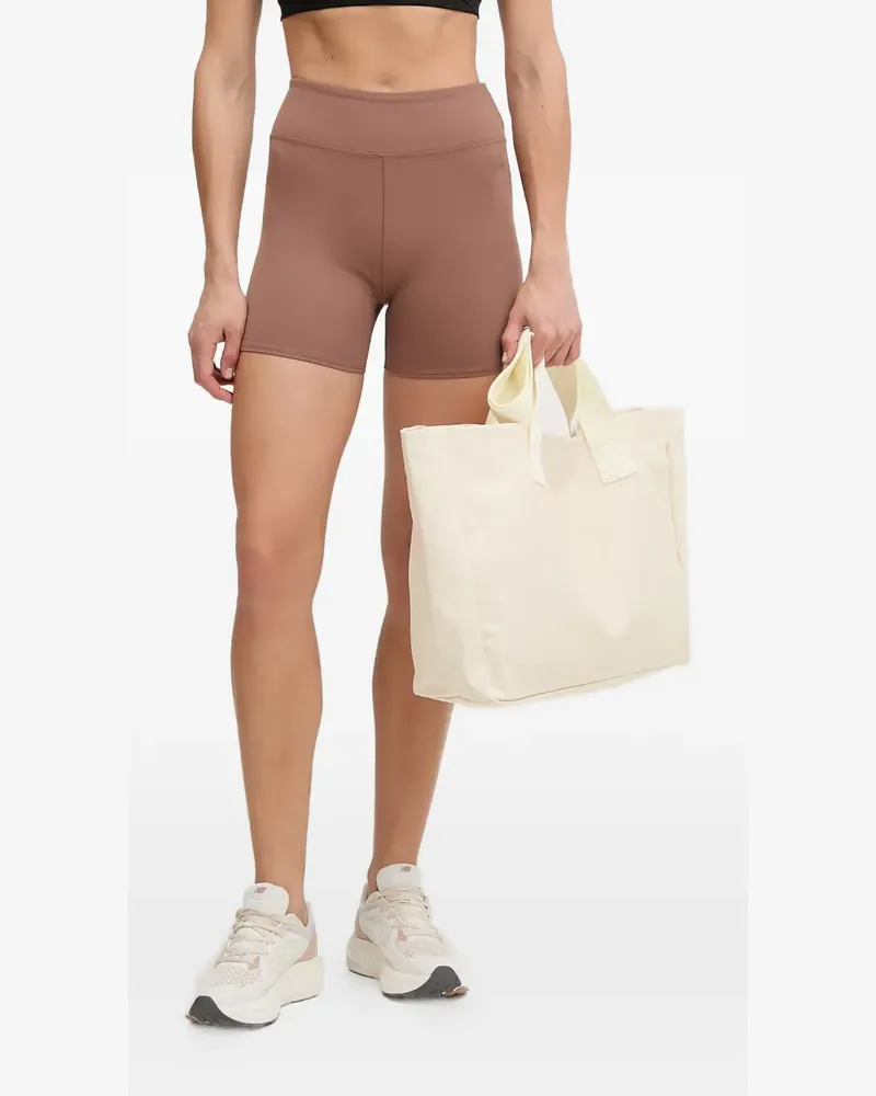 EA7 High-Waist-Shorts mit Logo-Print - Braun Braun