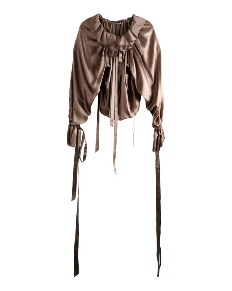 Ann Demeulemeester Stee Bluse aus Seide - Braun Braun