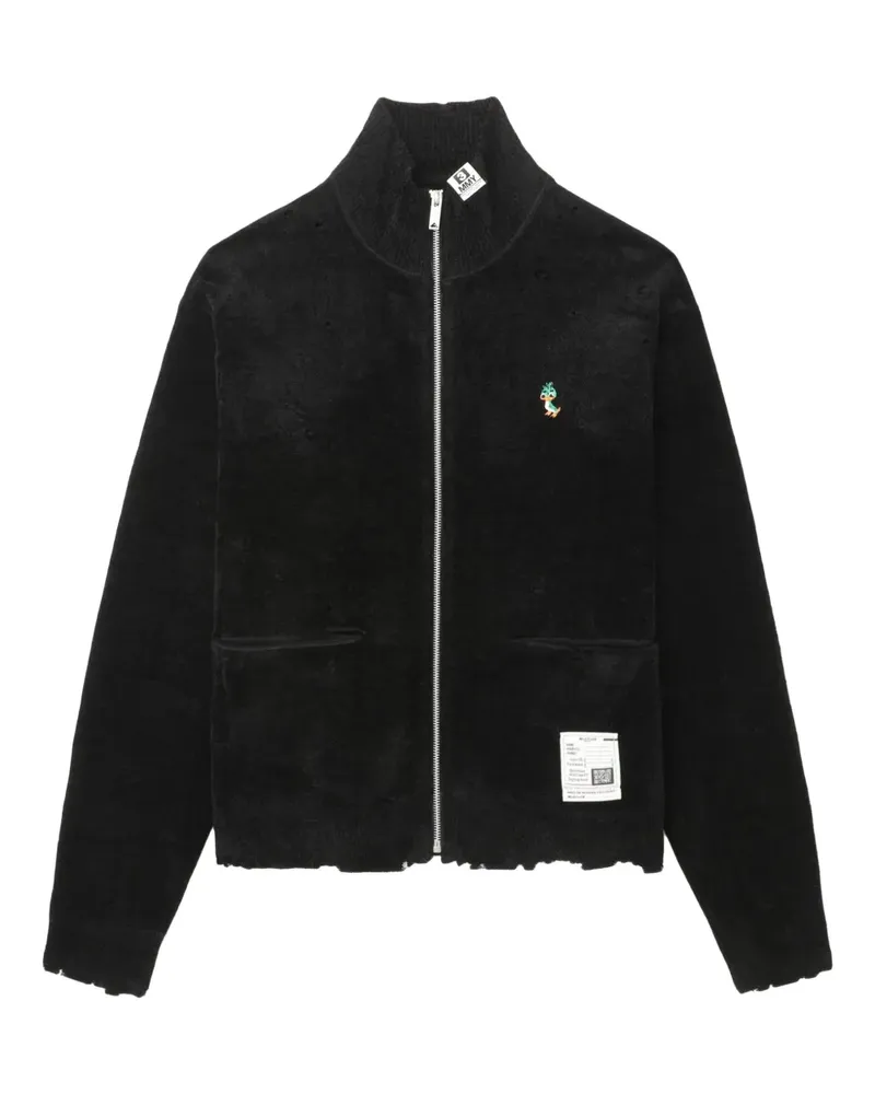MIHARAYASUHIRO Ausgefranster Cardigan mit Reißverschluss - Schwarz Schwarz