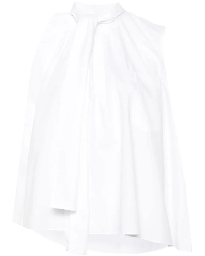 Sacai Ärmellose Popeline-Bluse - Weiß Weiß