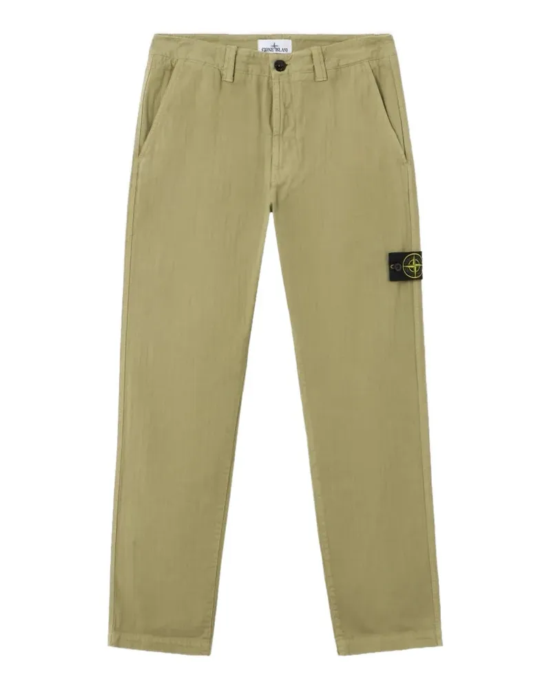 Stone Island 3100052 cotton herringbone trousers - Grün Grün