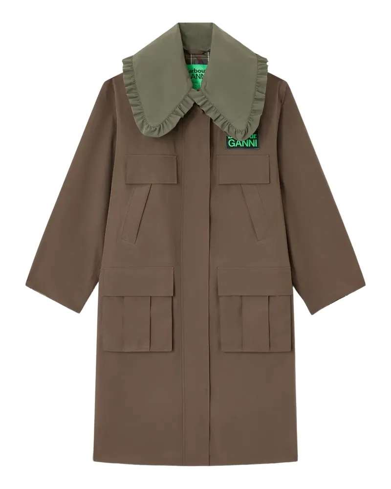 Ganni Mantel mit Rüschendetail - Braun Braun