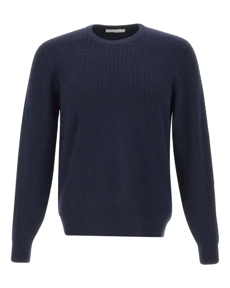 Diktat Pullover mit Zopfmuster - Blau Blau