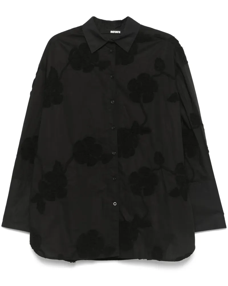 ROTATE Birger Christensen Lipy Flower Hemd - Schwarz Schwarz