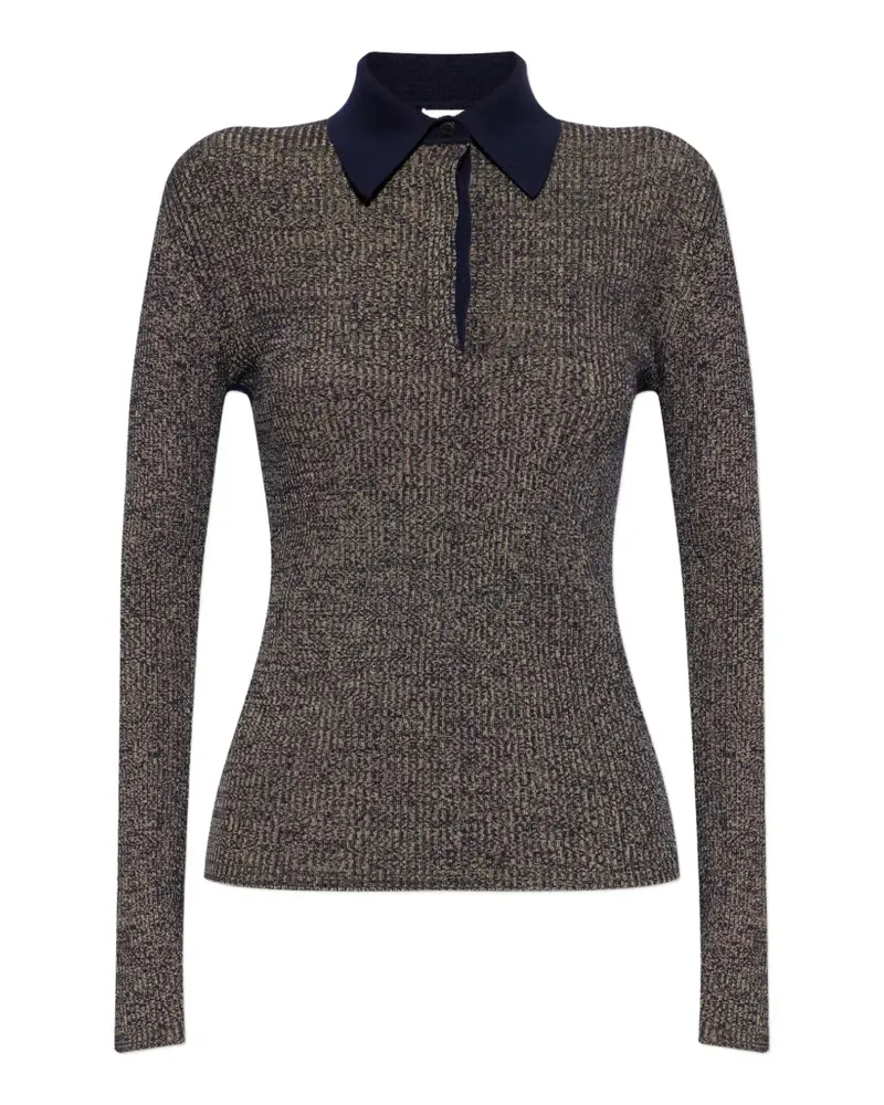 Ferragamo ribbed-knit polo shirt - Blau Blau