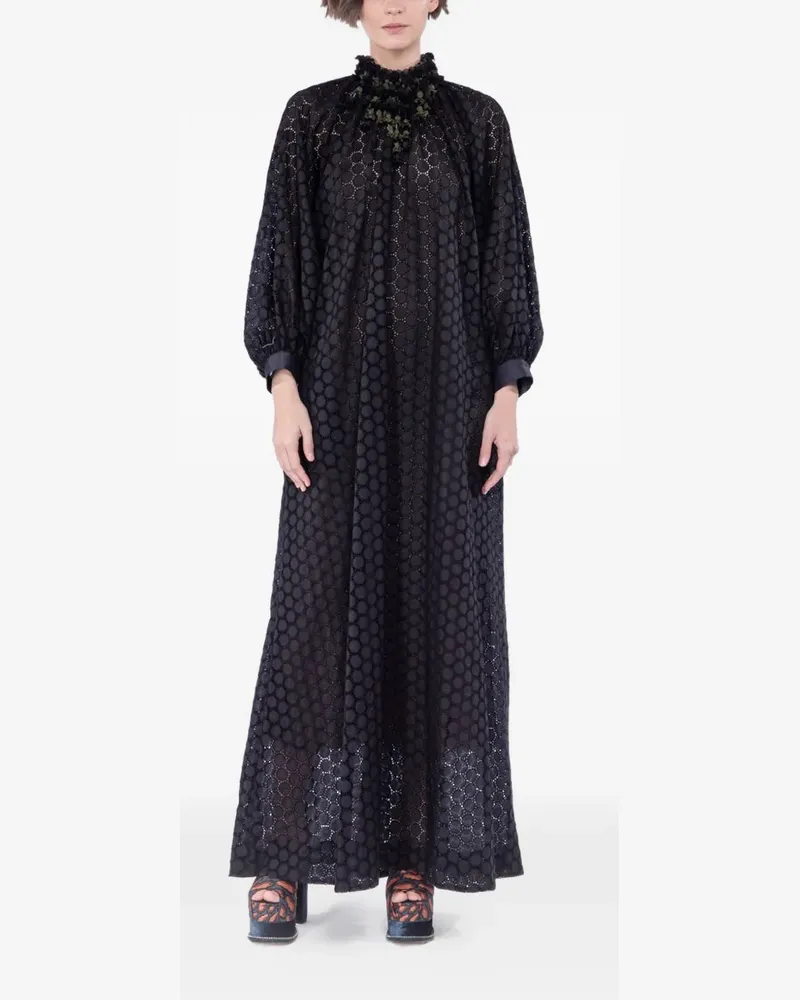 Biyan gathered-neck maxi dress - Schwarz Schwarz