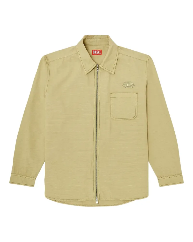 Diesel Oval D zip-up shirt - Nude Nude