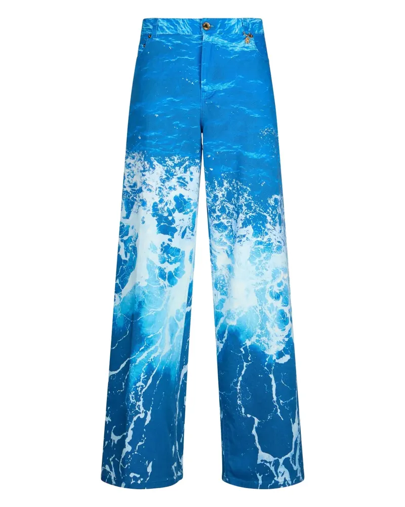 Roberto Cavalli Hose mit grafischem Print - Blau Blau