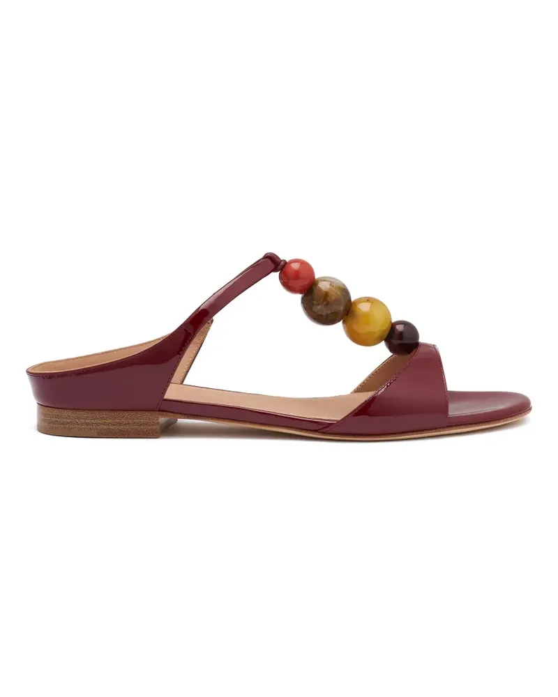 Malone Souliers Lena bead-embellished patent-leather sandals - Rot Rot
