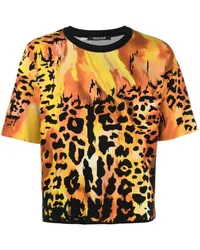 Roberto Cavalli T-Shirt mit Animal-Print Orange