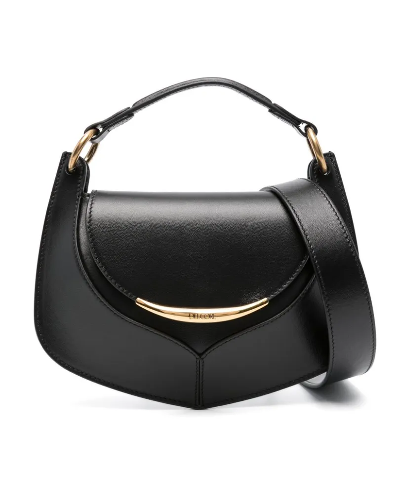 DEL CORE Schultertasche mit Logo-Gravur - Schwarz Schwarz