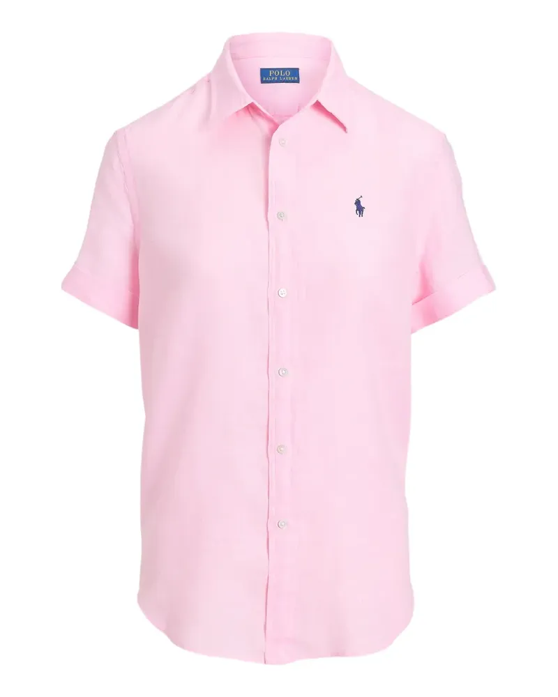 Ralph Lauren Kurzärmeliges Hemd mit Logo-Stickerei - Rosa Rosa