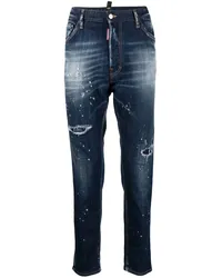 Dsquared2 Skinny-Jeans mit Farbklecksen Blau