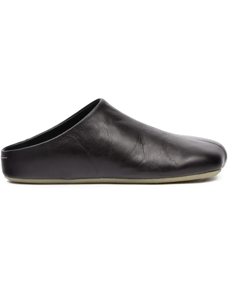 Maison Margiela Flache Mules mit Ziernähten - Schwarz Schwarz