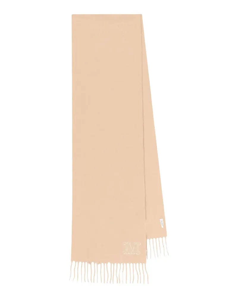 Max Mara embroidered fringed scarf - Nude Nude