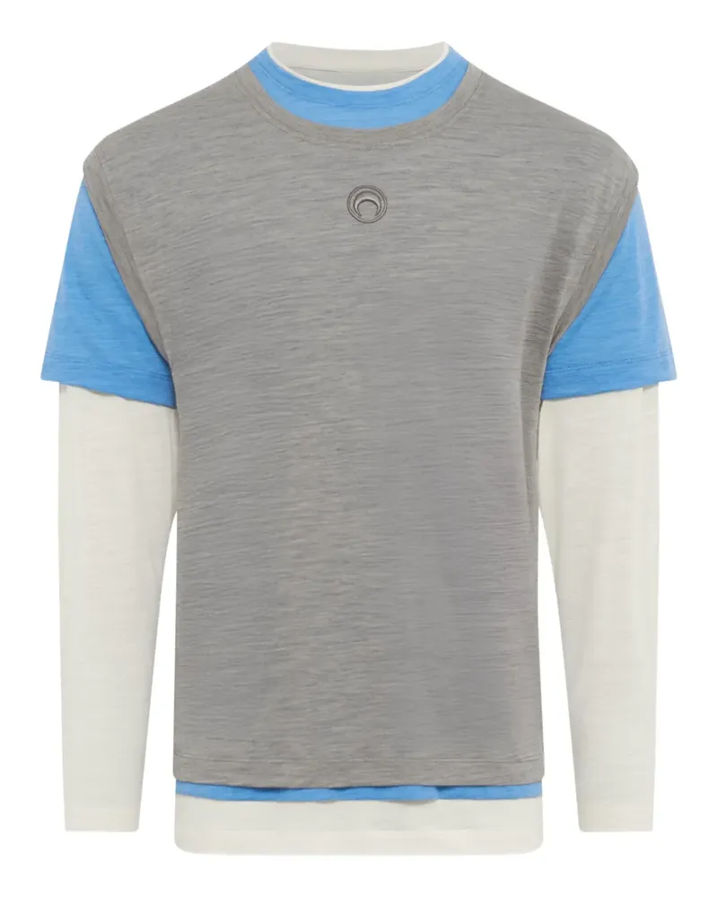 Marine Serre T-Shirt im Layering-Look - Grau Grau