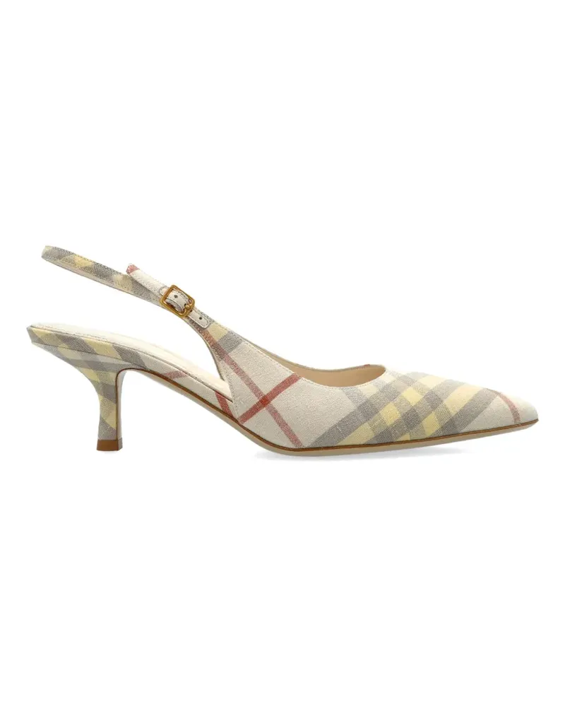 Burberry checked slingback heeled pumps - Nude Nude
