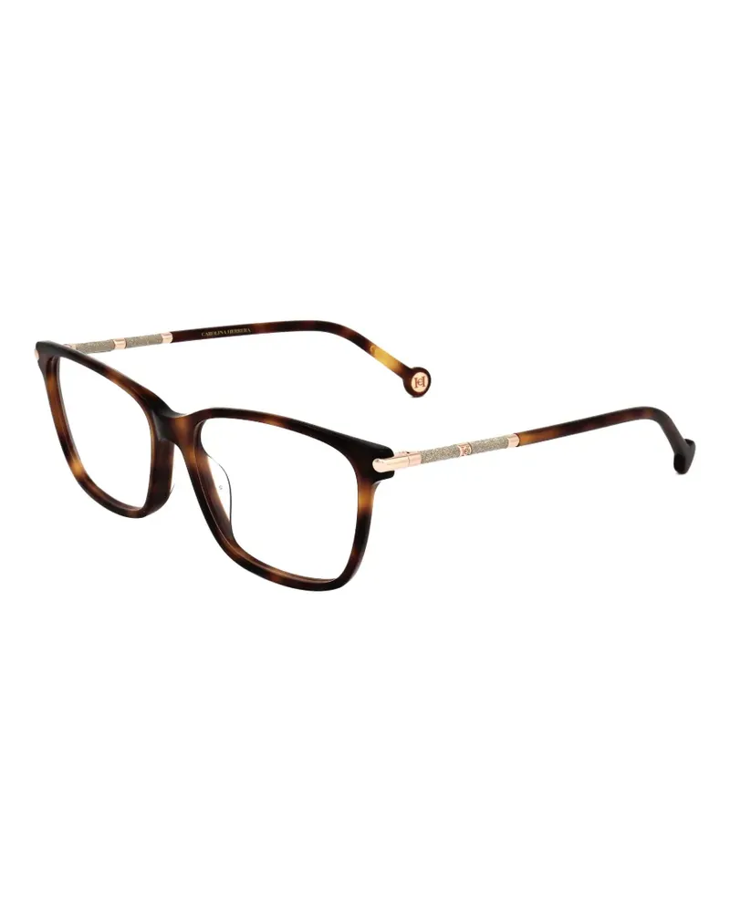 Carolina Herrera New York Brille in Schildpattoptik mit Glitter-Detail - Braun Braun