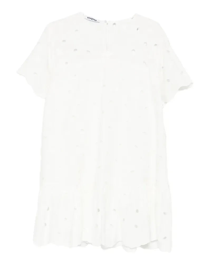 Vivetta broderie-anglaise ruffled mini dress - Weiß Weiß