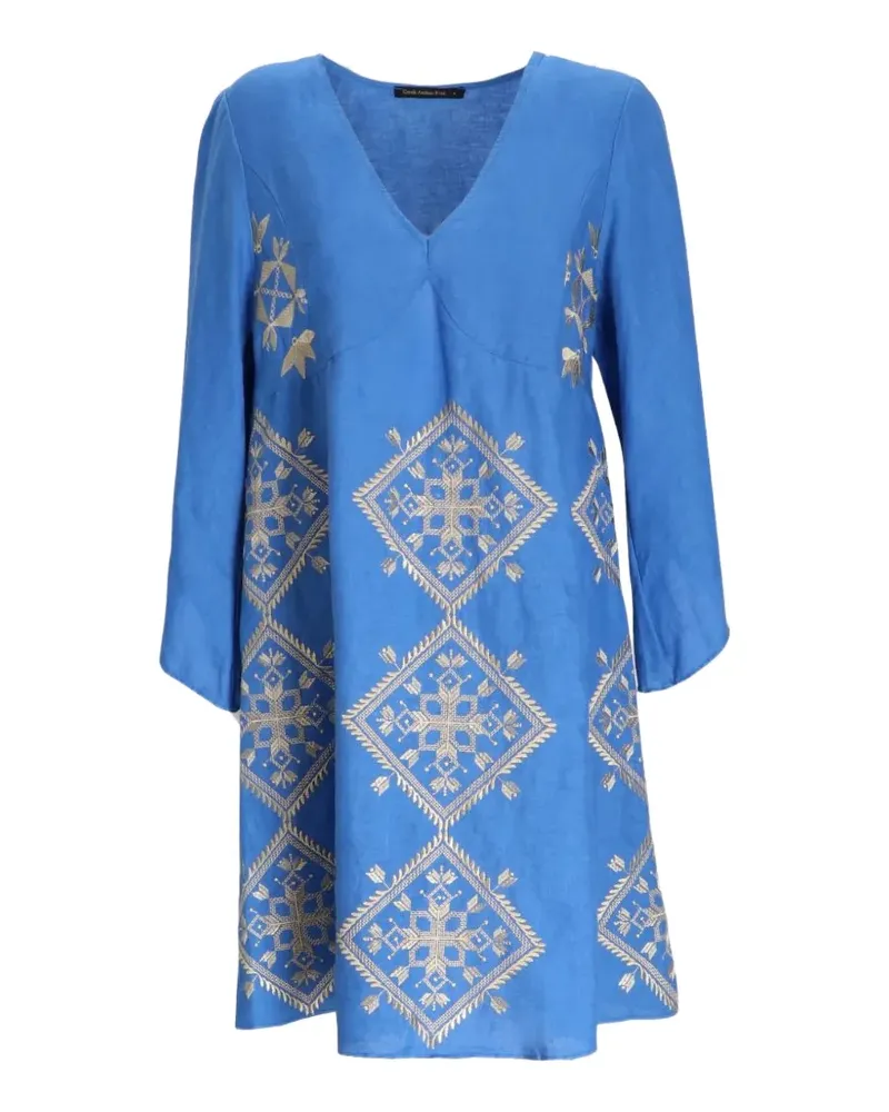 Greek Archaic Kori Lefkada bell-sleeve midi dress - Blau Blau