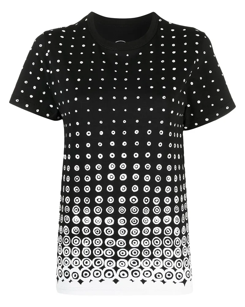 10 Corso Como Gepunktetes T-Shirt Schwarz