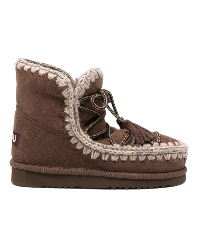 Mou tassel-detail crochet-trim boots - Braun Braun