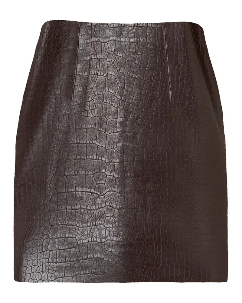 Wolford Schmaler Minirock mit geprägtem Alligator-Effekt - Braun Braun