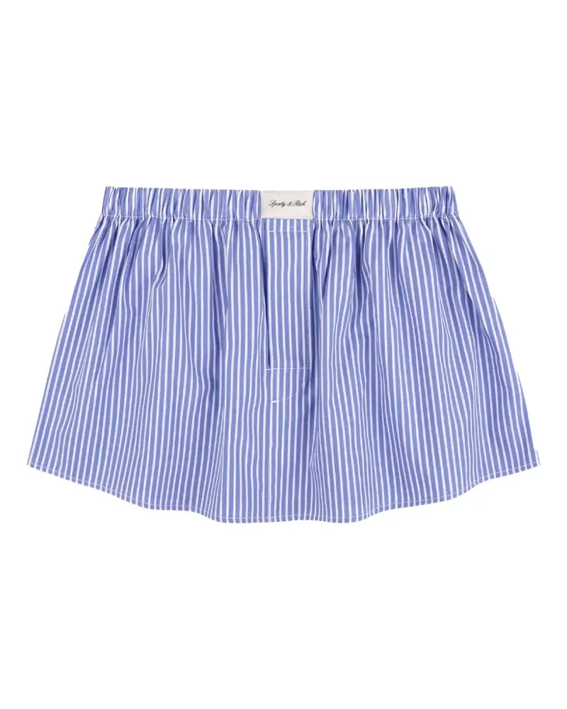 SPORTY & RICH Popeline-Minirock mit Logo - Blau Blau