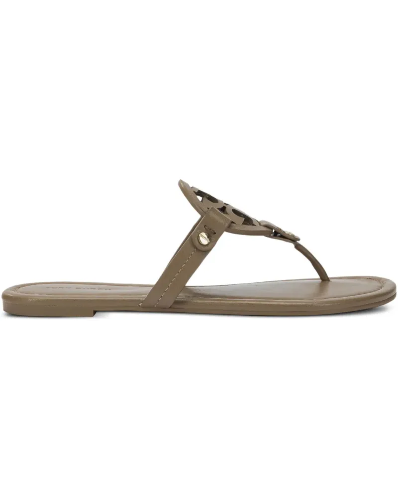 Tory Burch Miller cut-out leather flat sandals - Braun Braun