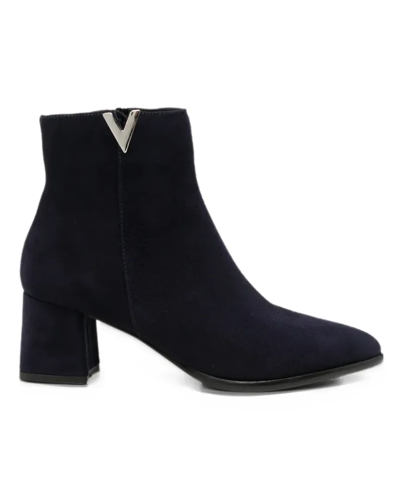 Albano logo-plaque suede ankle boots - Blau Blau