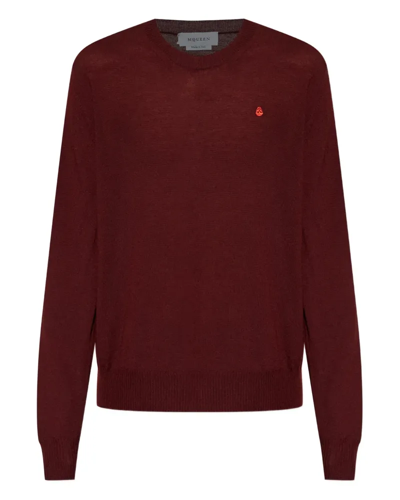 Alexander McQueen logo-embroidered sweater - Rot Rot