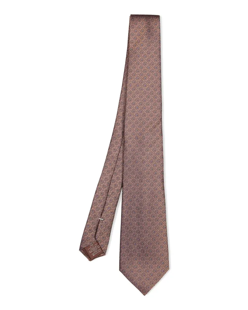 Canali Geometrisch gemusterte Krawatte - Braun Braun