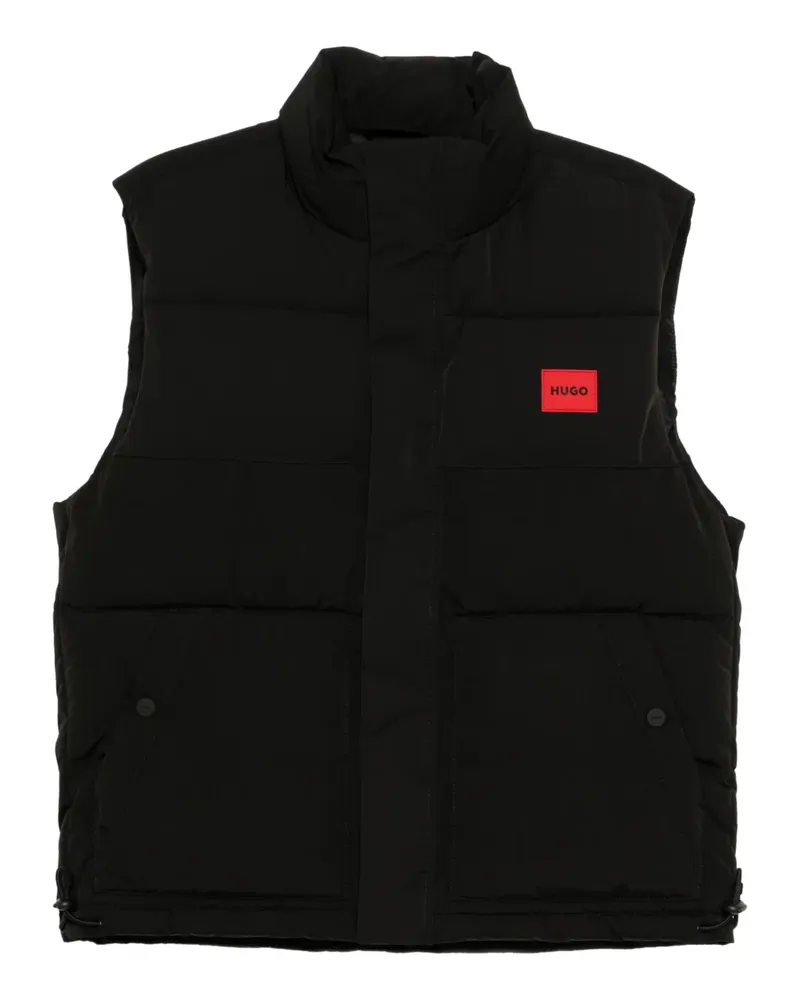 HUGO BOSS Weste mit Logo-Patch - Schwarz Schwarz