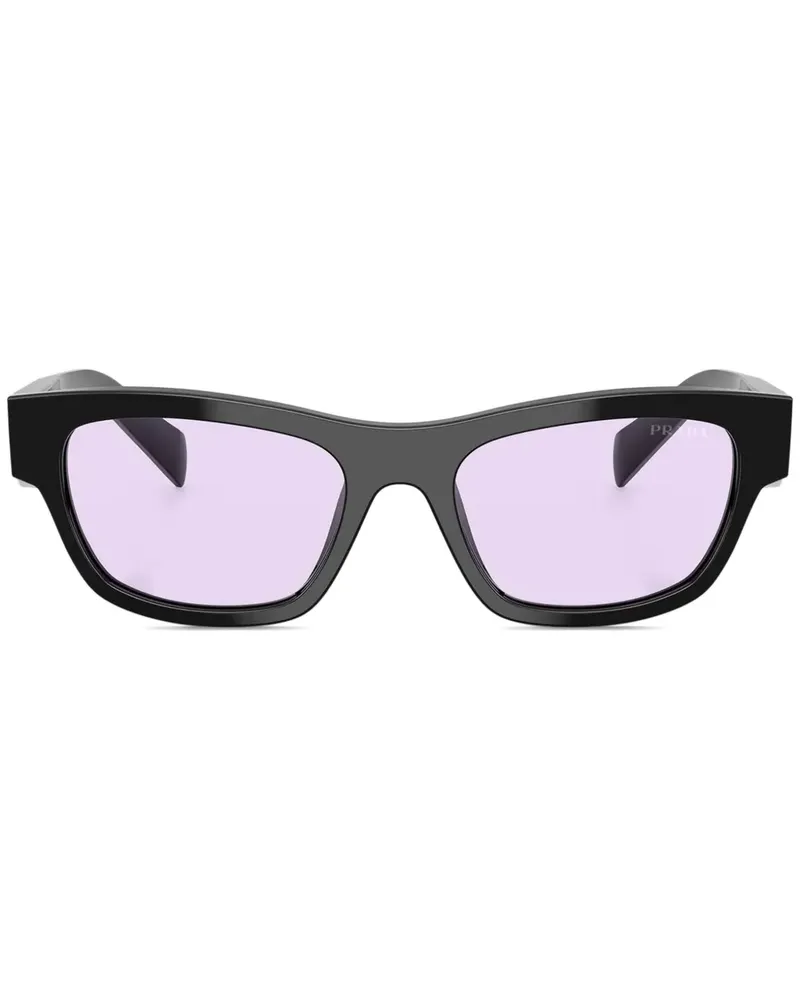 Prada Sonnenbrille mit eckigem Gestell - Schwarz Schwarz